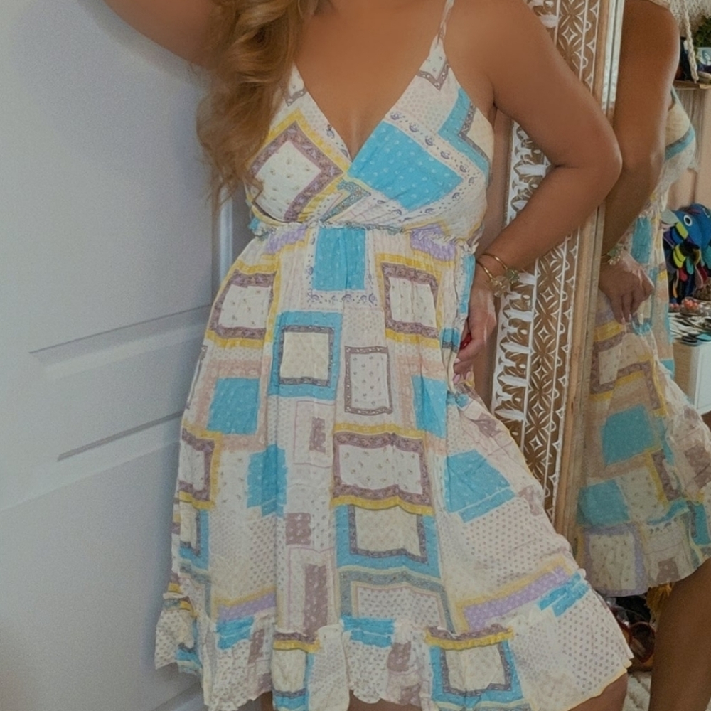 Tie shoulder strap dress